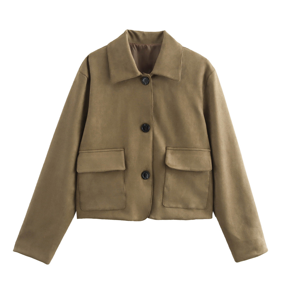 Women Clothing Autumn Winter Jacket Old Money Suede Short Coat