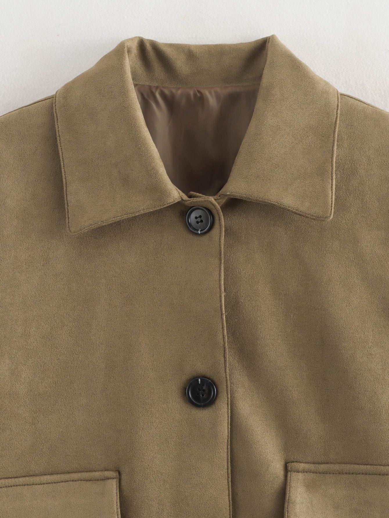 Women Clothing Autumn Winter Jacket Old Money Suede Short Coat