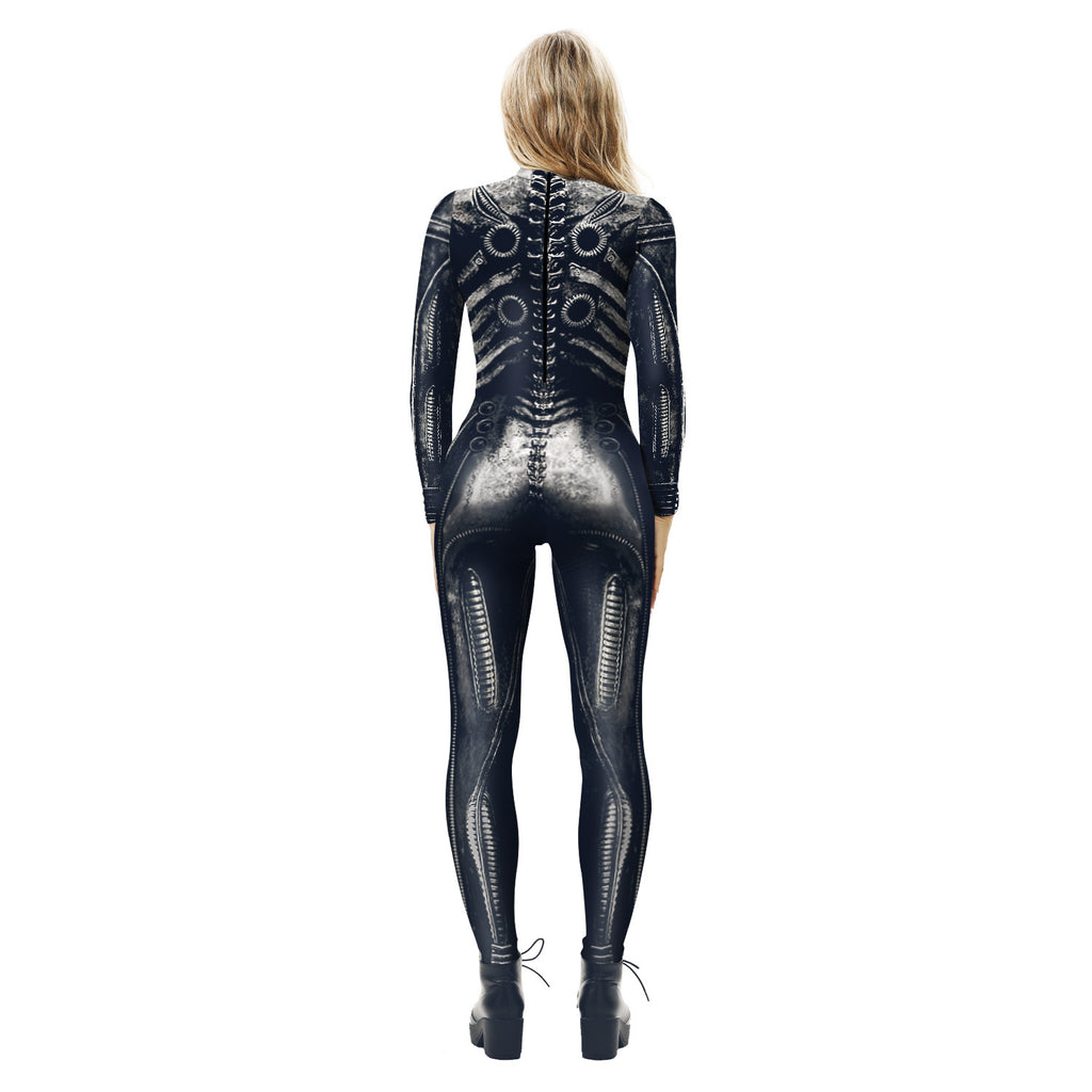 Skeleton Digital Printing Jumpsuit Halloween Cosplay Clothes Products Cos Costume Women