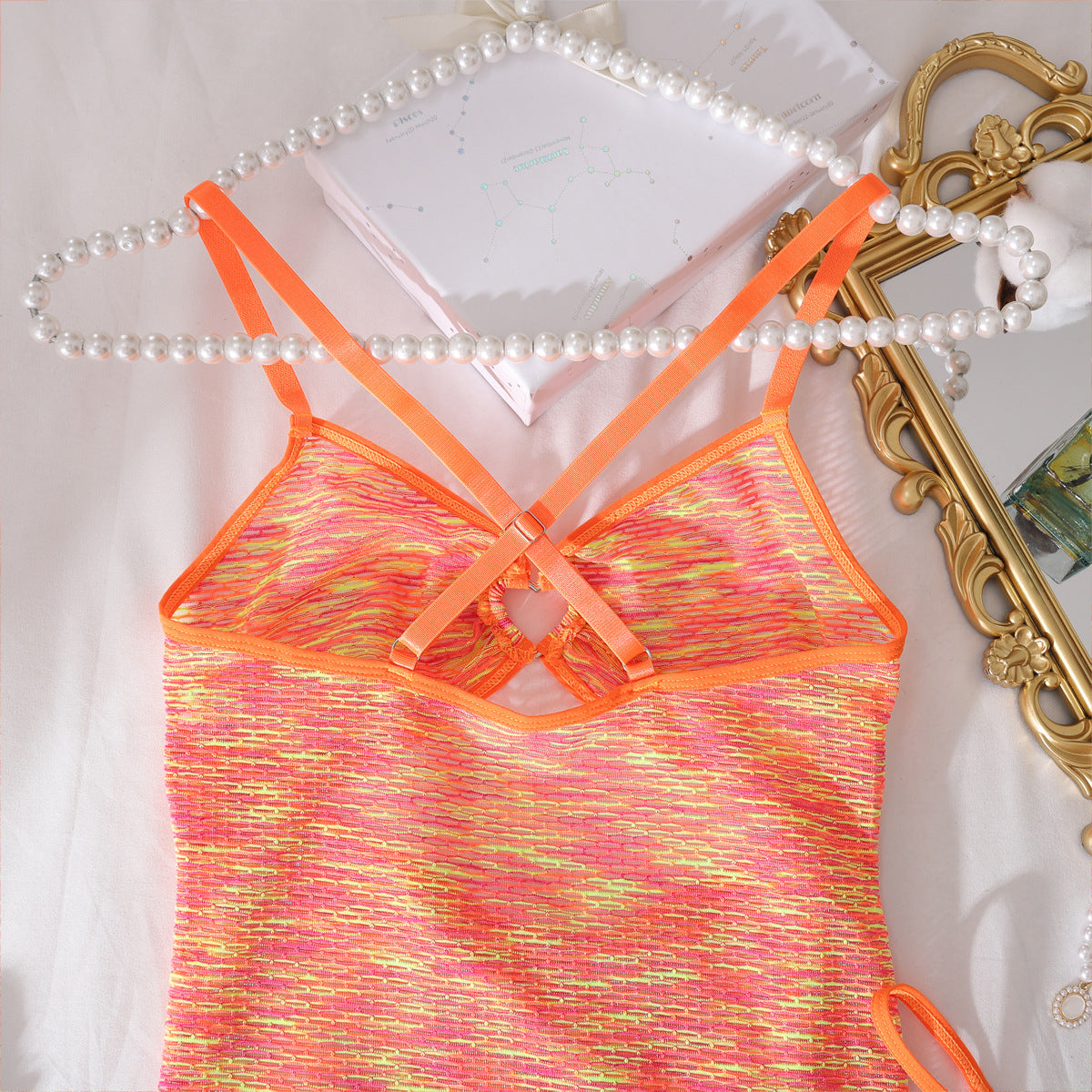 Sexy Seaside Vacation Two Piece Sets Casual Hollow Out Cutout Slim Fit Hip Spaghetti Straps Dress