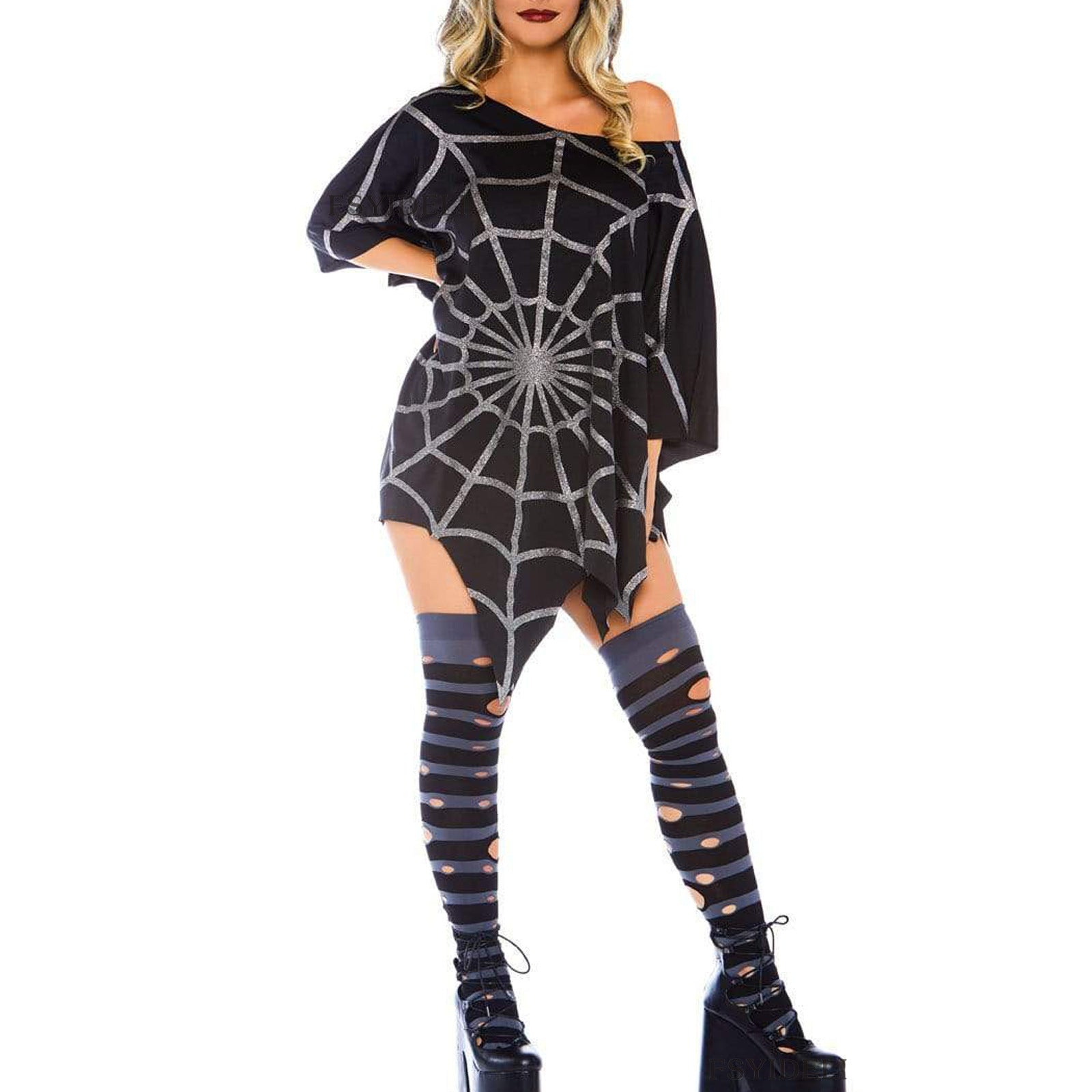 Halloween Spider Web Cloak Arrival Festival Costume Party Cosplay Cape Top