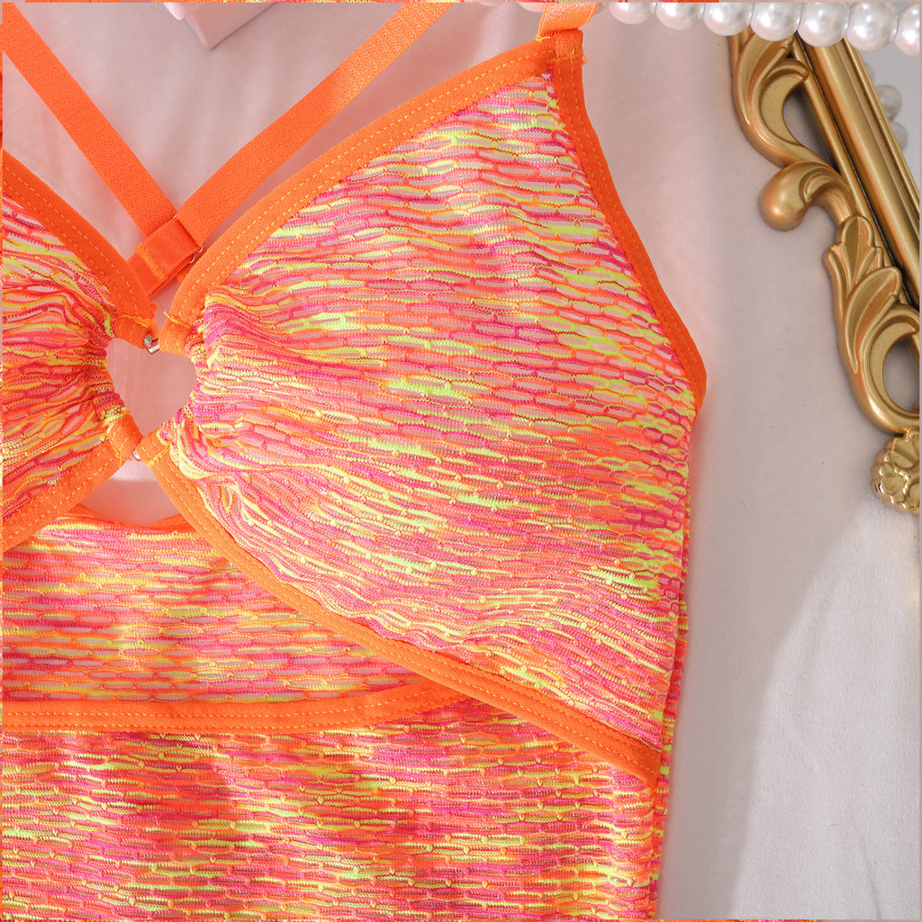 Sexy Seaside Vacation Two Piece Sets Casual Hollow Out Cutout Slim Fit Hip Spaghetti Straps Dress