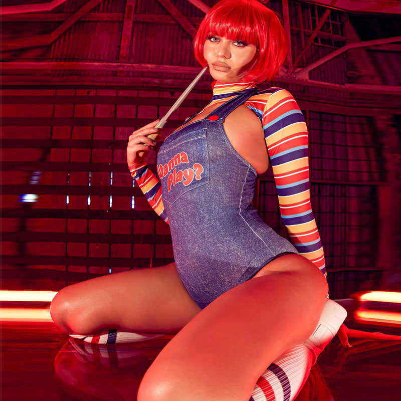 Sexy Sportswear Skinny Print Halloween Women two piece set