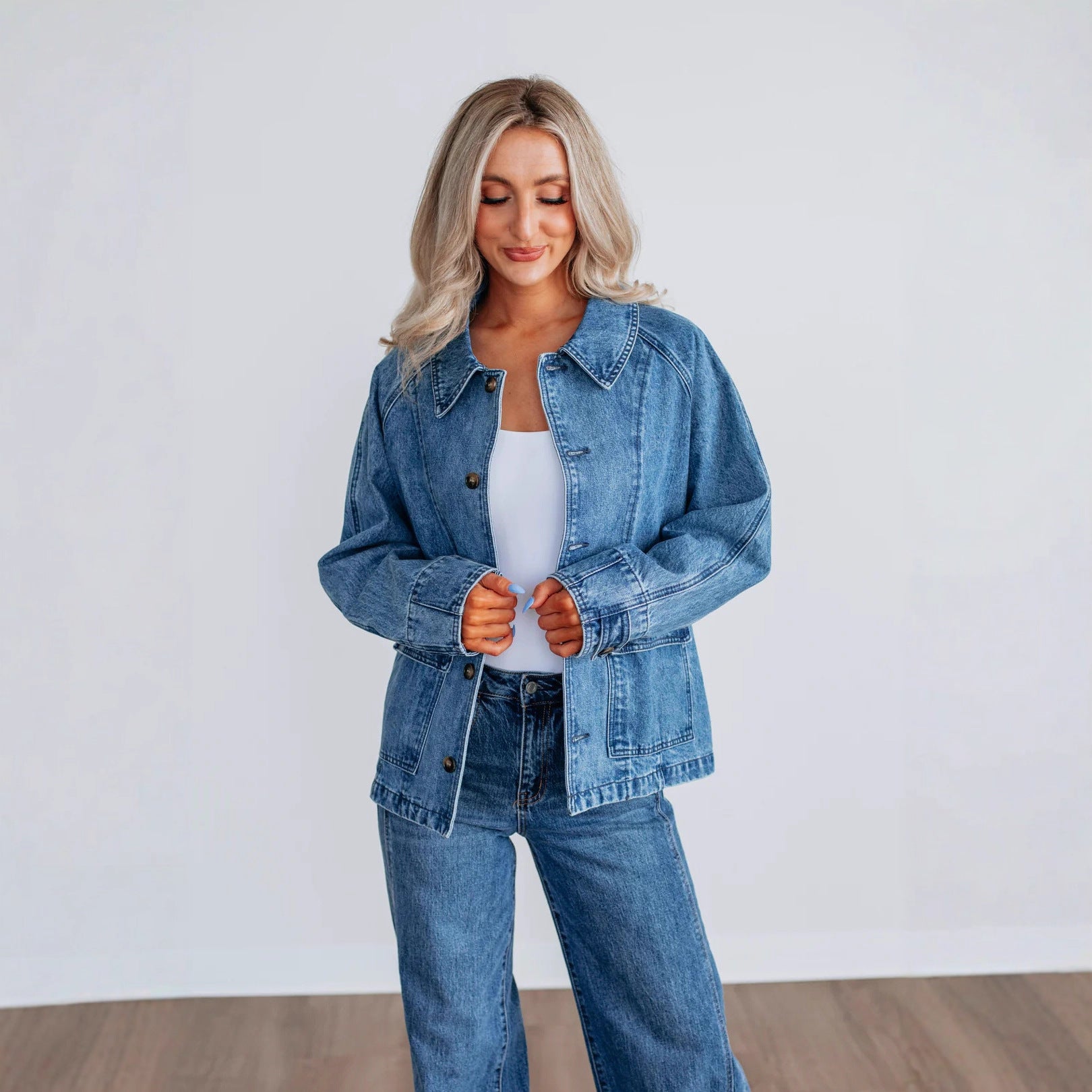 Autumn Women Single Breasted Jacket Denim Coat