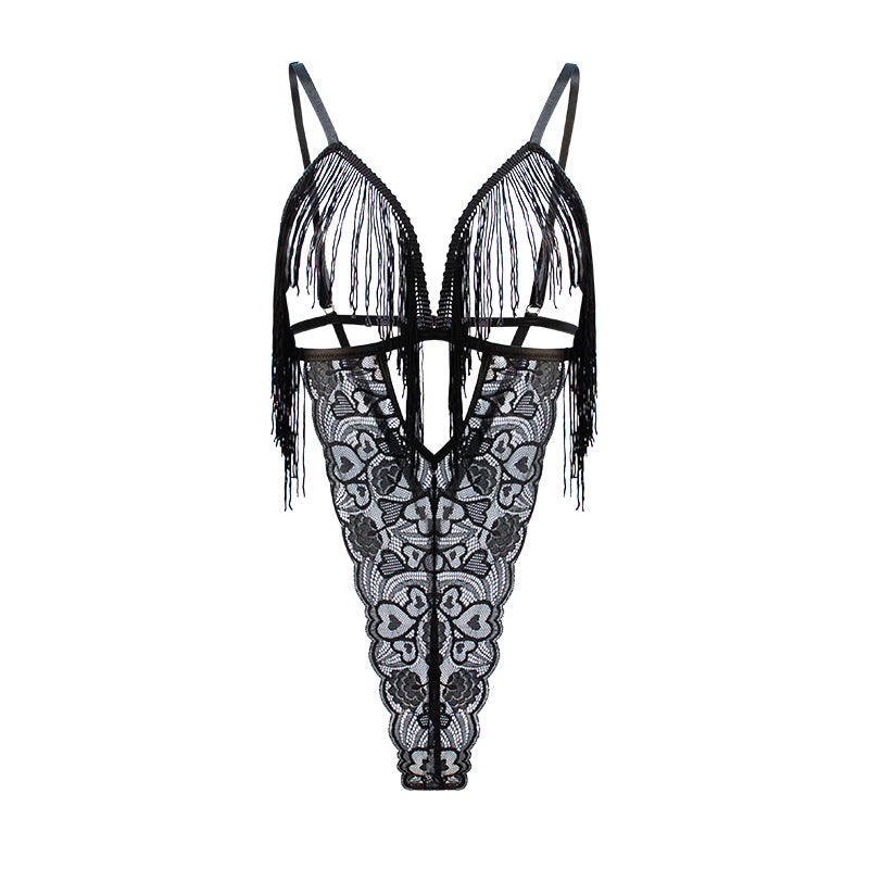 Sexy Lace Seduction Jumpsuit See through Backless Hollow Out Cutout Sexy One Piece