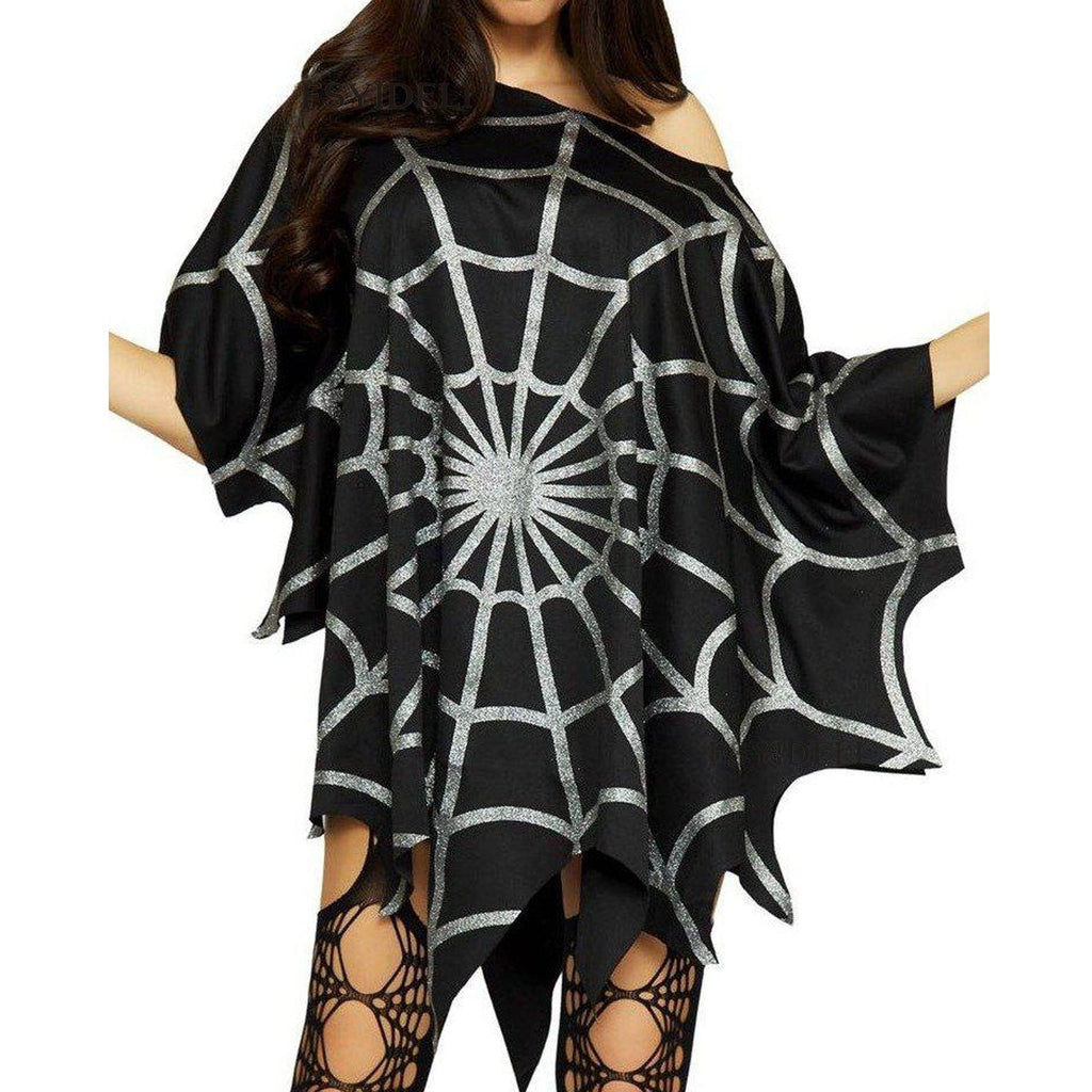 Halloween Spider Web Cloak Arrival Festival Costume Party Cosplay Cape Top