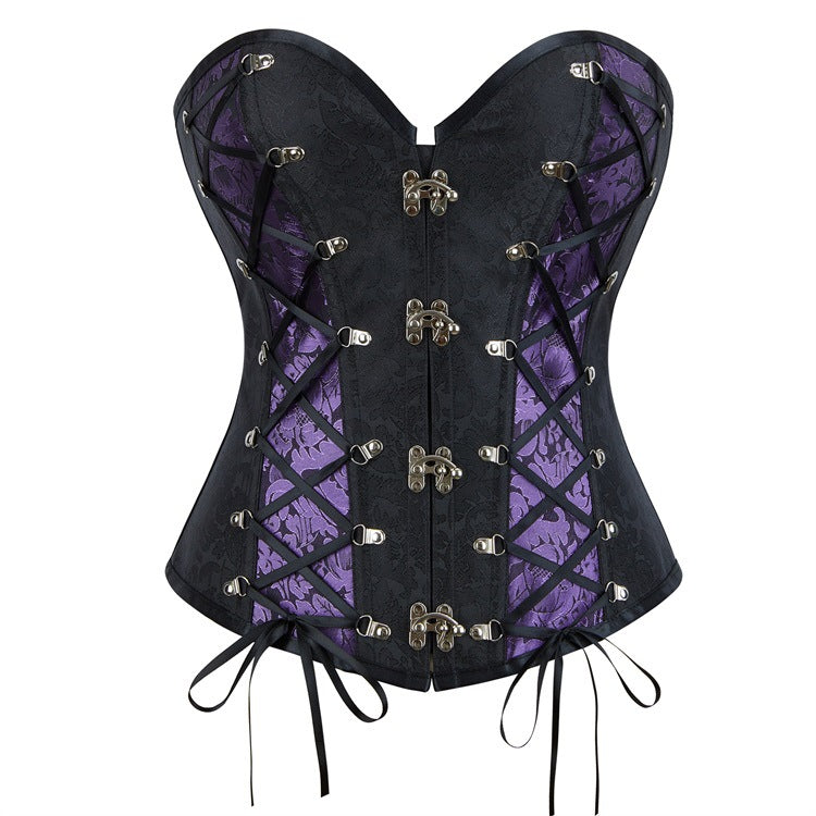 Retro Court Corset Steampunk Chain Gothic Corset Halloween Boning Corset Clothing