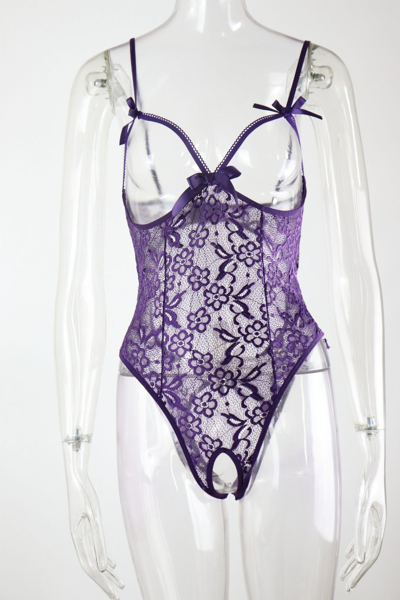 Sexy Lingerie Sling Open Crotch Sexy Backless Siamese Pajamas Lace See through Tights