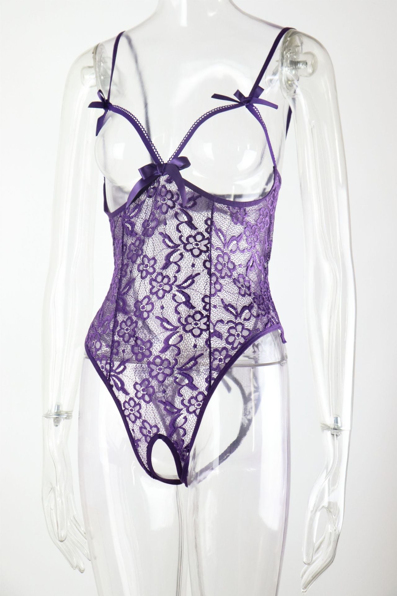 Sexy Lingerie Sling Open Crotch Sexy Backless Siamese Pajamas Lace See through Tights