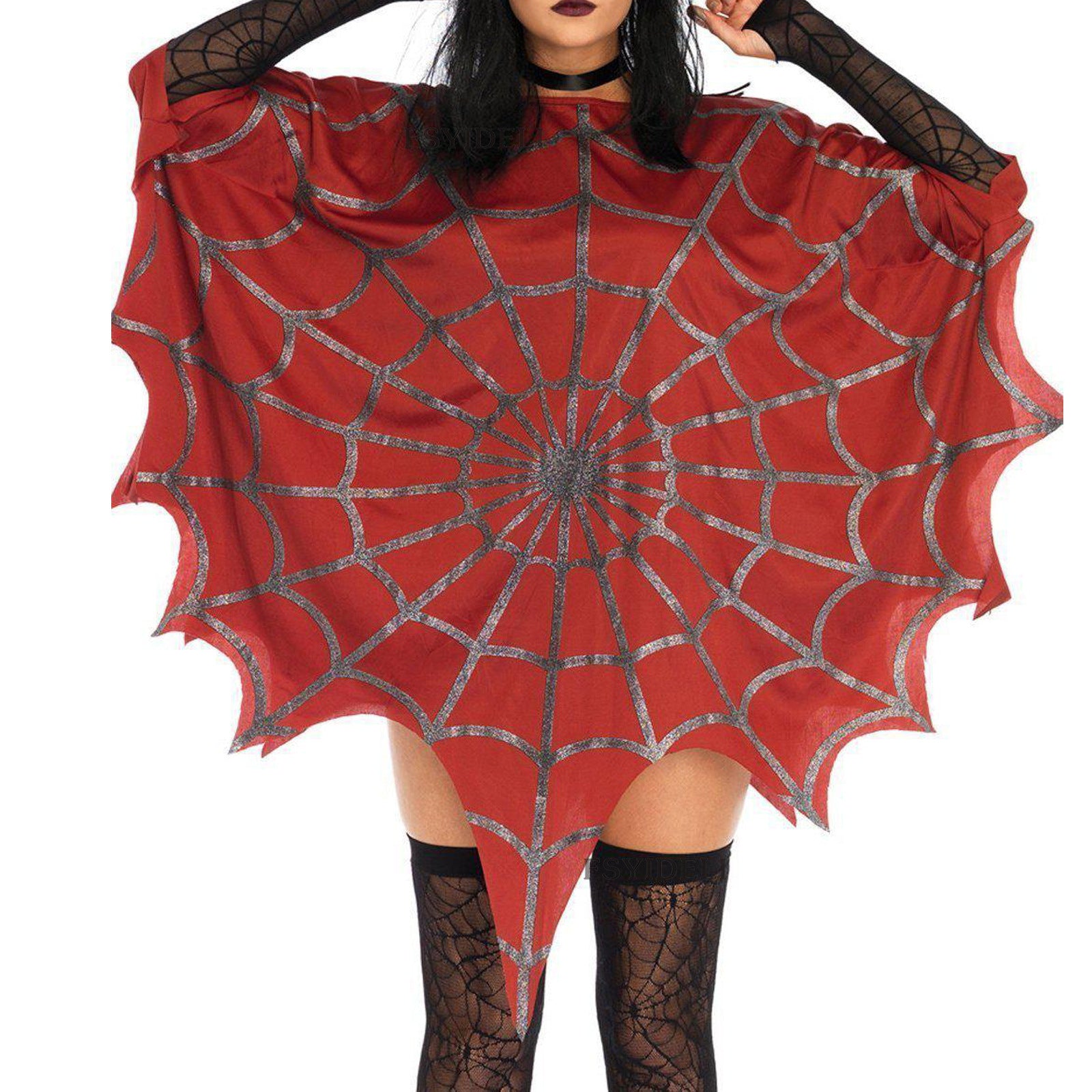 Halloween Spider Web Cloak Arrival Festival Costume Party Cosplay Cape Top