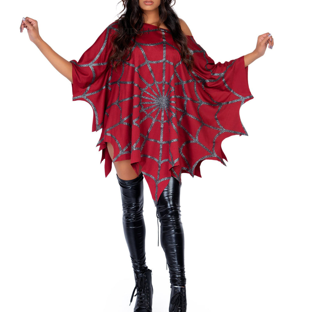 Halloween Spider Web Cloak Arrival Festival Costume Party Cosplay Cape Top