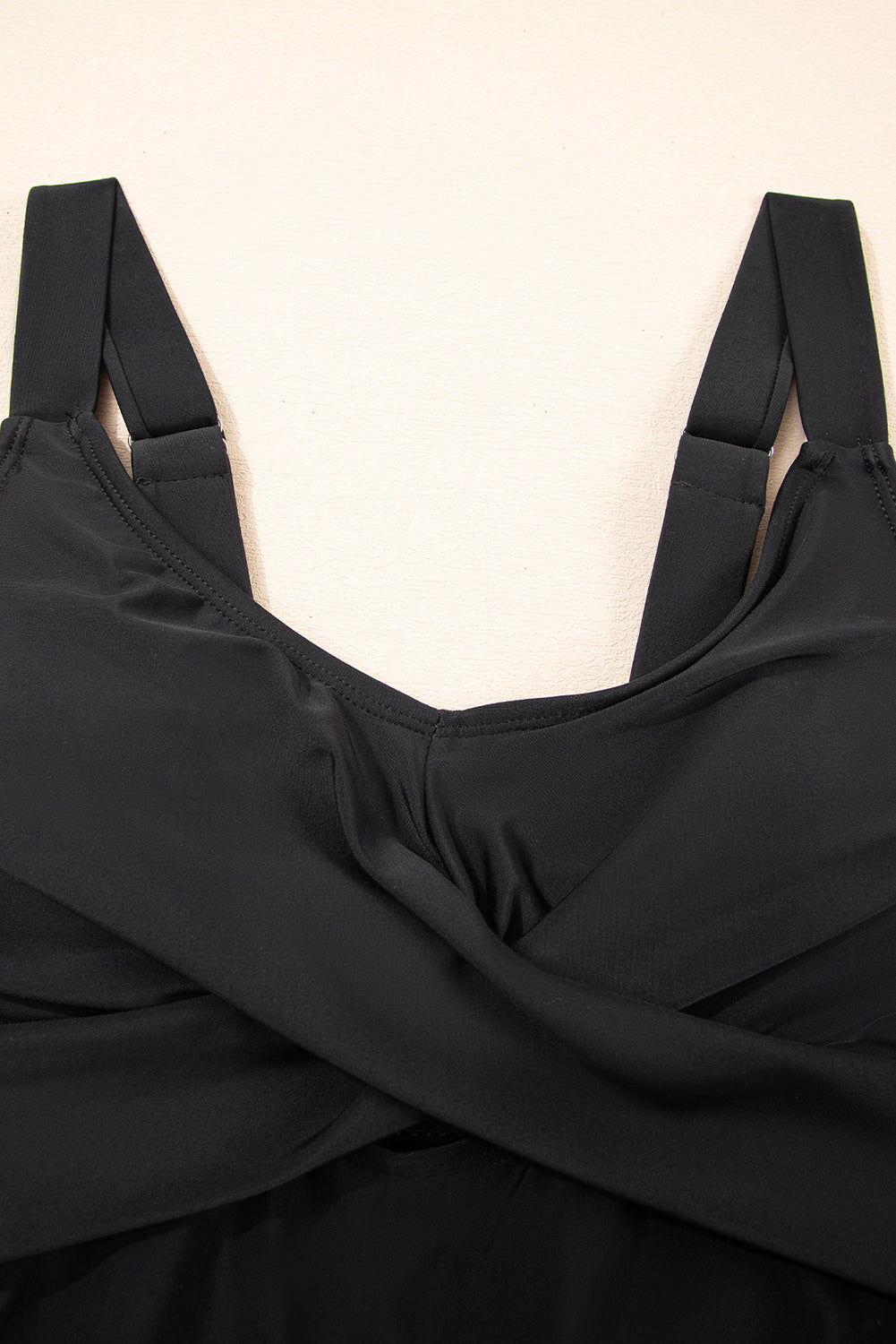 Navy Blue Adjustable Straps Cutout Ruched Knot Slit One Piece Swim Dress