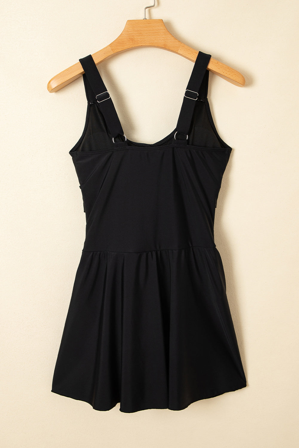 Navy Blue Adjustable Straps Cutout Ruched Knot Slit One Piece Swim Dress